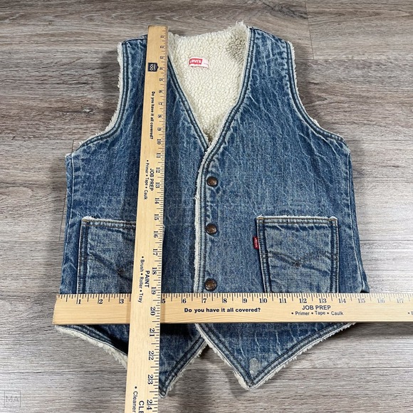 Levi's‎ Women's Vest Fleece Sherpa Lined Denim Made In U.S.A. Western S Blue - Picture 7 of 9